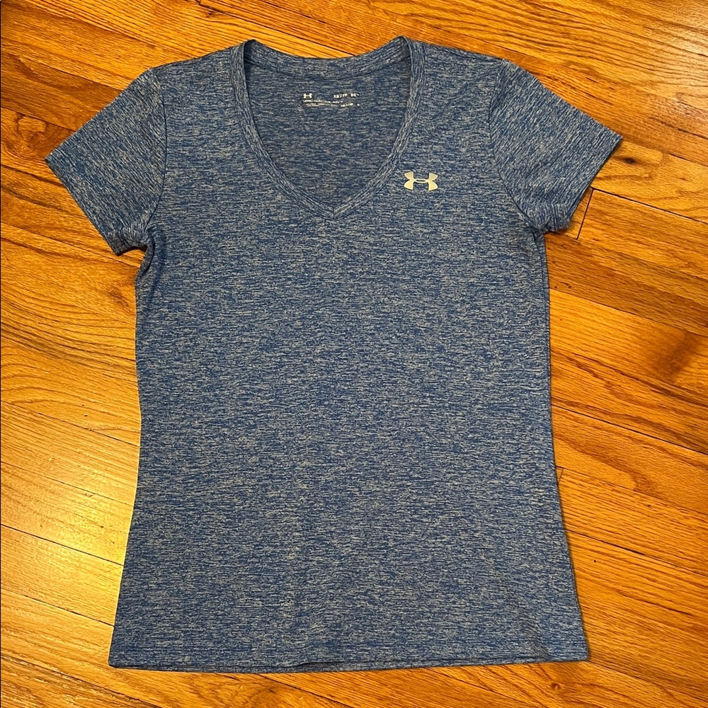 Under Armour Women's Heathered Blue V-Neck Tee
